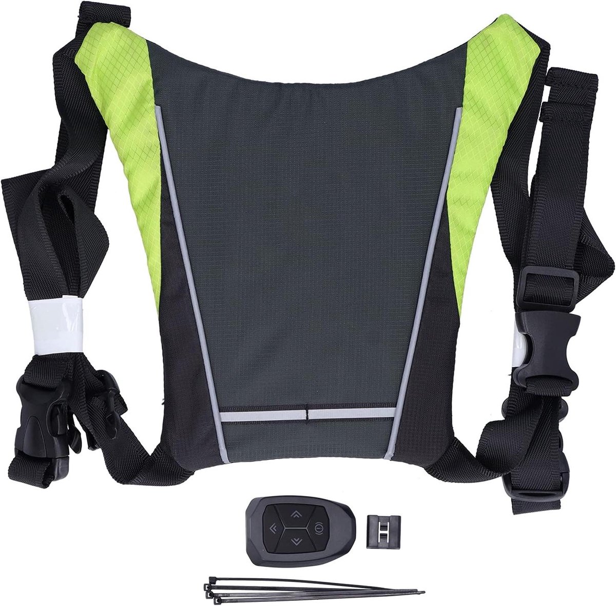 EGoods - Draadloos LED-richtingaanwijzervest Fietswaarschuwingsvest Hardlopen Fietsen Veiligheidswaarschuwingsvest met Afstandsbediening - Grijs - Verkeersveiligheid - Fietsaccessoires - Hardloopuitrusting