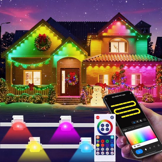 Led-lichtslang, 30 m, 600 leds, kerstverlichting voor buiten, stroom