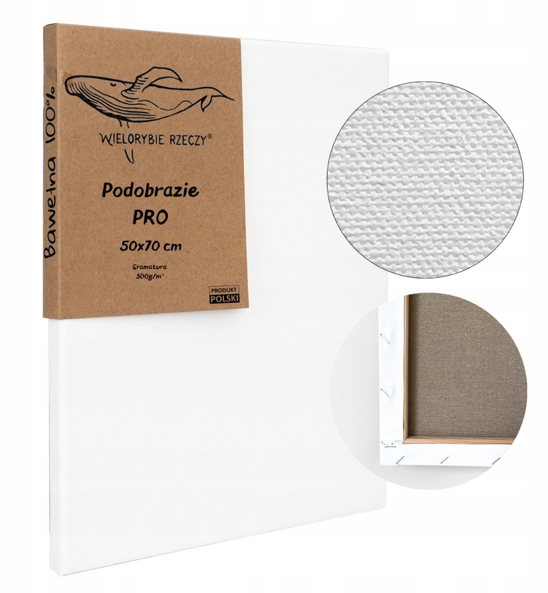 Professioneel Katoenen Schilderdoek 50x70 cm, 300 g/m², 3x Gegrond