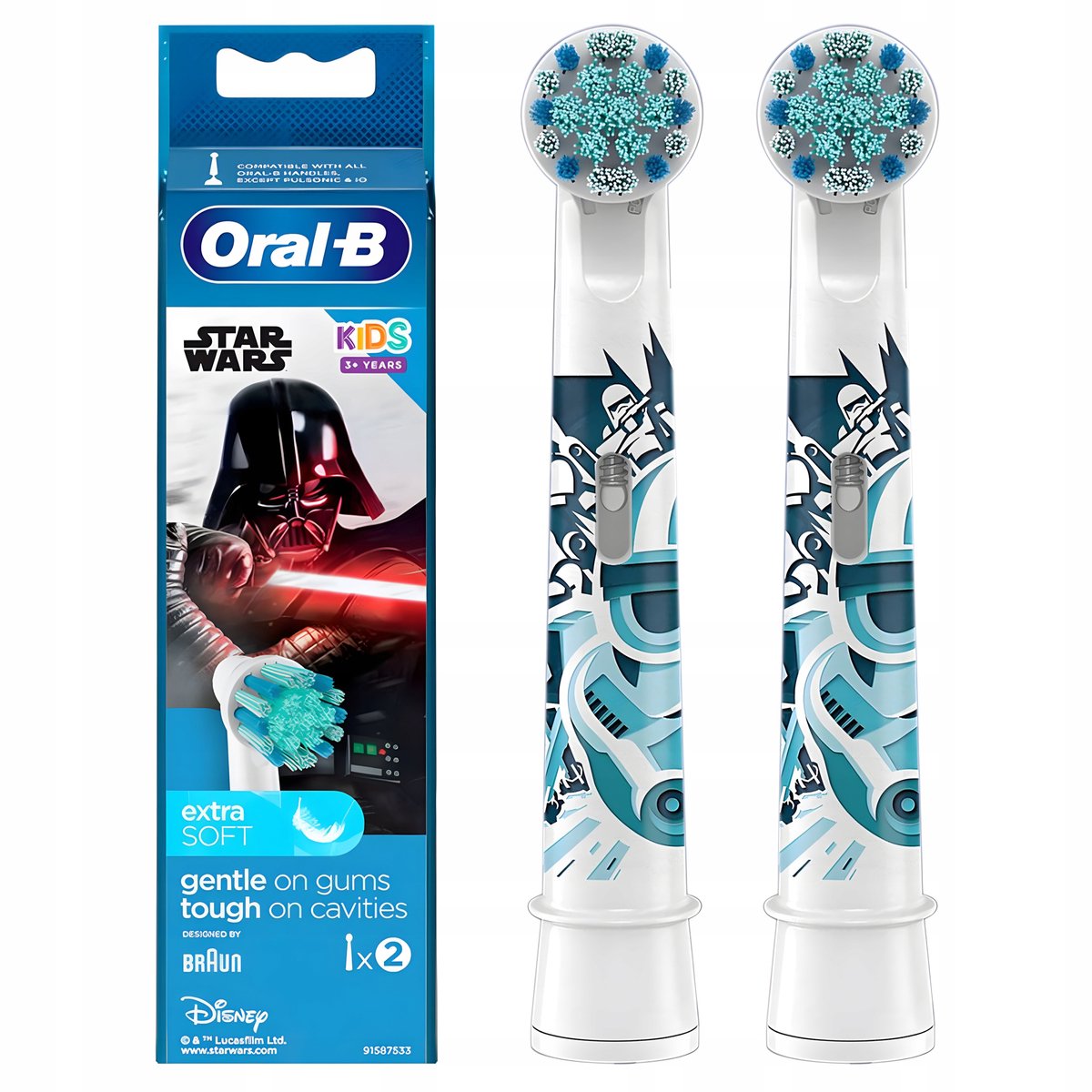 2x Oral-B EB10 Chin Dendenborstel Opzetstukken Star Wars