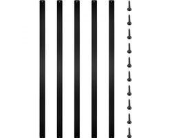 Balusters en spijlen voor terras en trap - Set van 16 - 75 x 2,5 cm - Aluminiumlegering - Inclusief schroeven - Voor hout en composiet - Voor buitengebruik