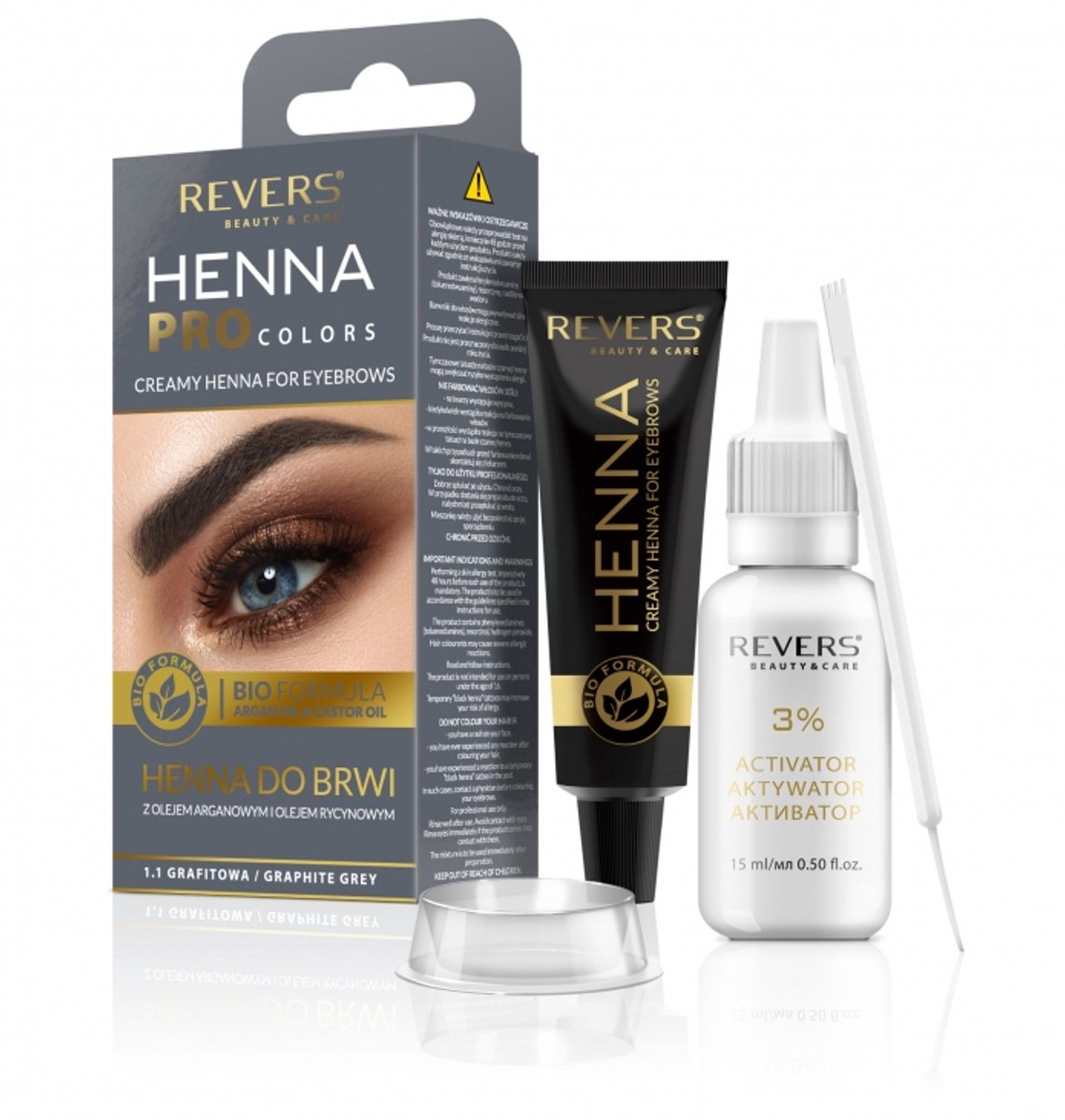REVERS Eyebrow Henna Pro Colours Graphite - 15ml.+15ml.