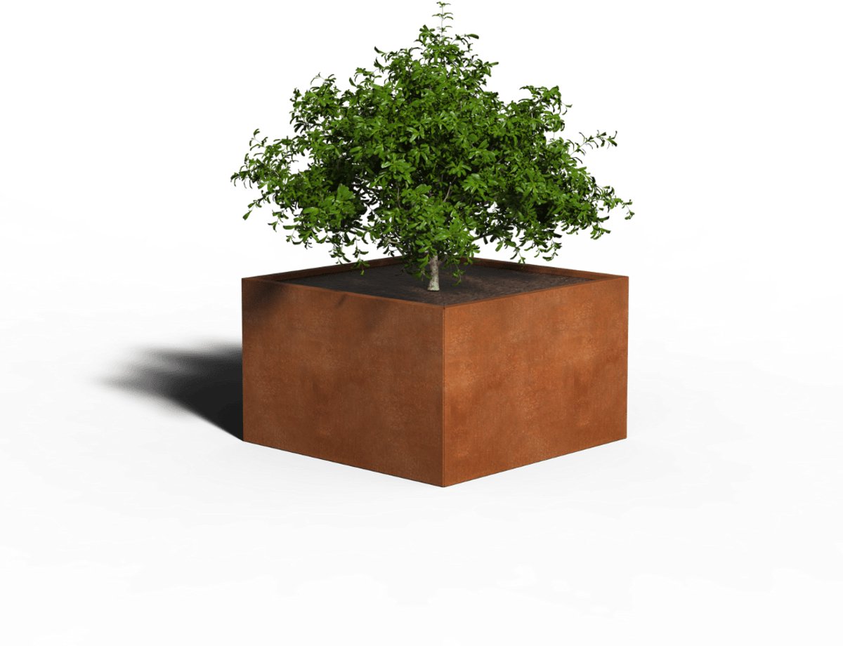 Cortenstaal Plantenbak Vierkant | 100 x 100 x 80 | Zonder bodem