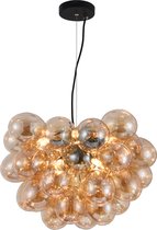 Hanglamp Grape – Moderne amber glas lamp – Grape Woonkamer, Eetkamer - Plafonniere E27 LED - Amber Glas - 3-lichts
