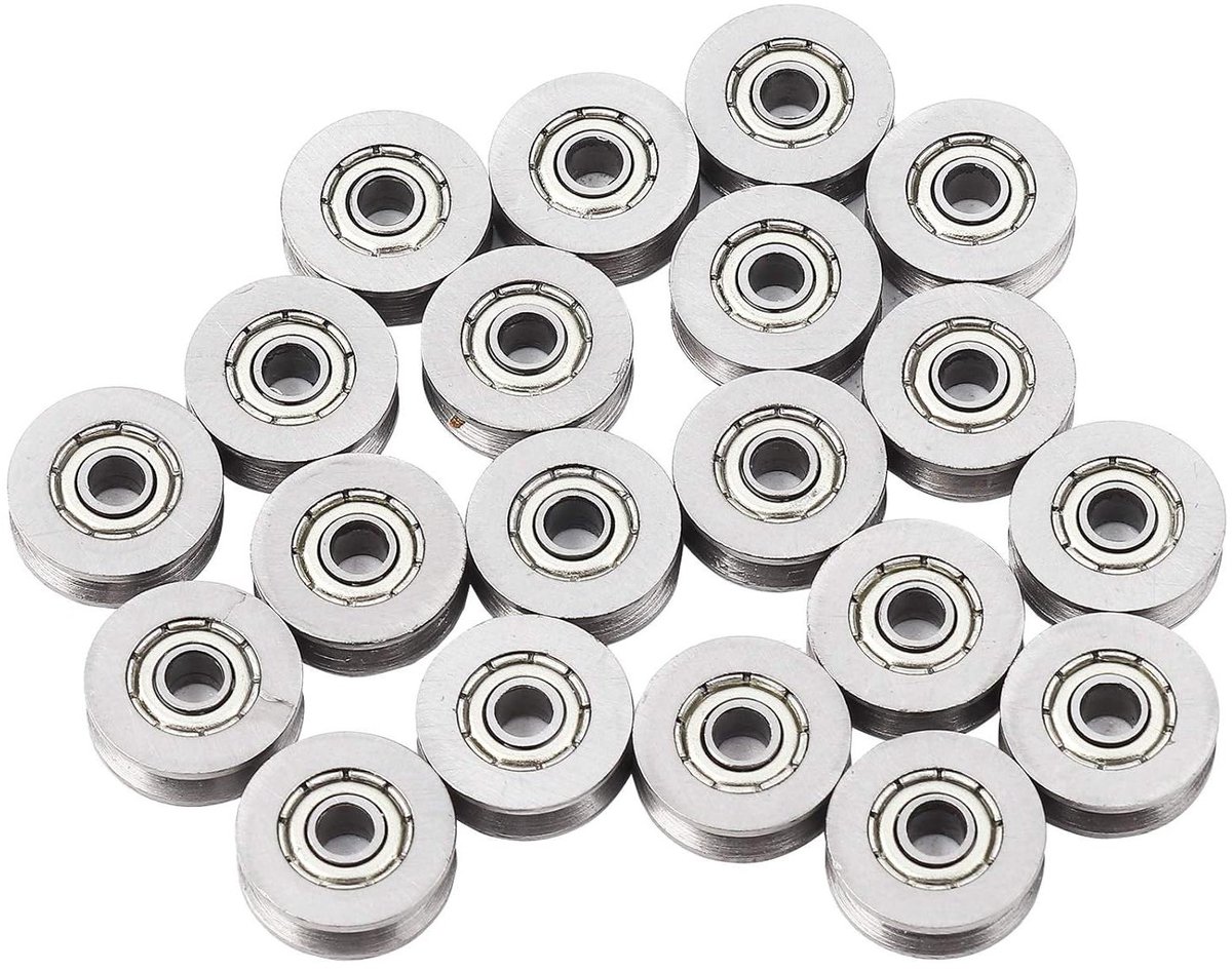EGoods - V-Groef Katrol met Diepe Metalen V-groef en Rail Kogellagers - 20 Stuks