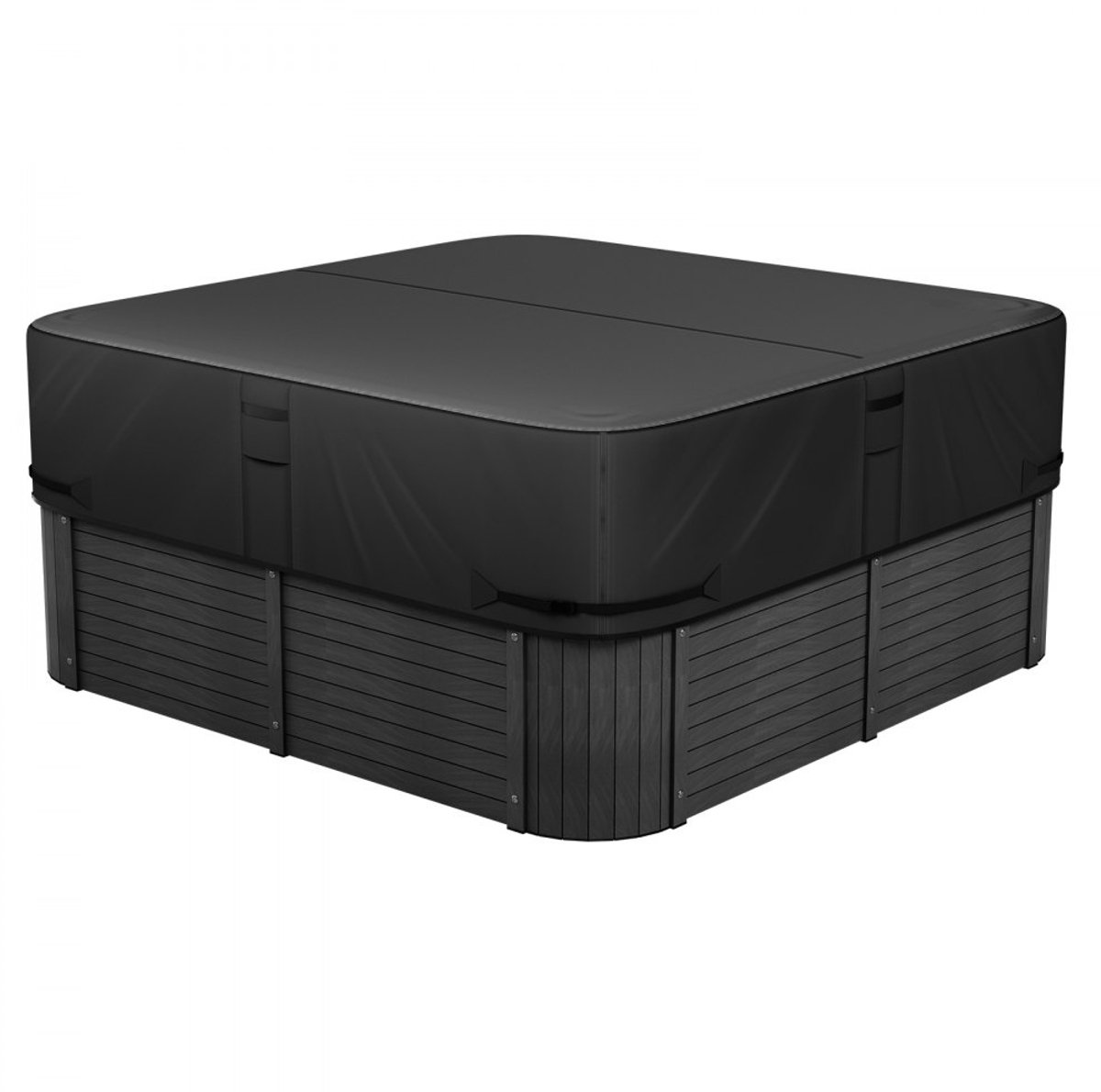 Jacuzzi/Hot Tub Afdekhoes - Vierkant - Afmeting 228,5 x 228,5 x 50,8 cm - Waterdicht - Weerbestendig - Oxford-stof - Scheurweerstand 950 N - Stofdicht - Zwart
