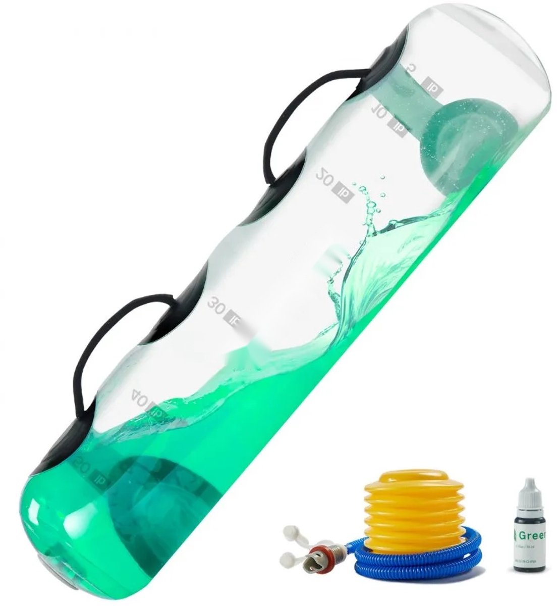 Aquabag Watergewicht - Training Power Bag - Verstelbaar tot 31,75 kg - Vulbaar met Water - Instabiliteit en Balans - Core- en Lichaamstraining - Met Handgrepen - Transparant