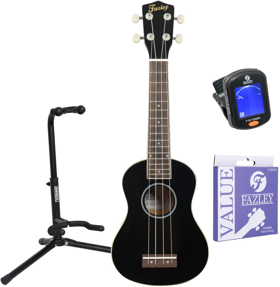 Fazley K21B-W sopraan ukelele starterset