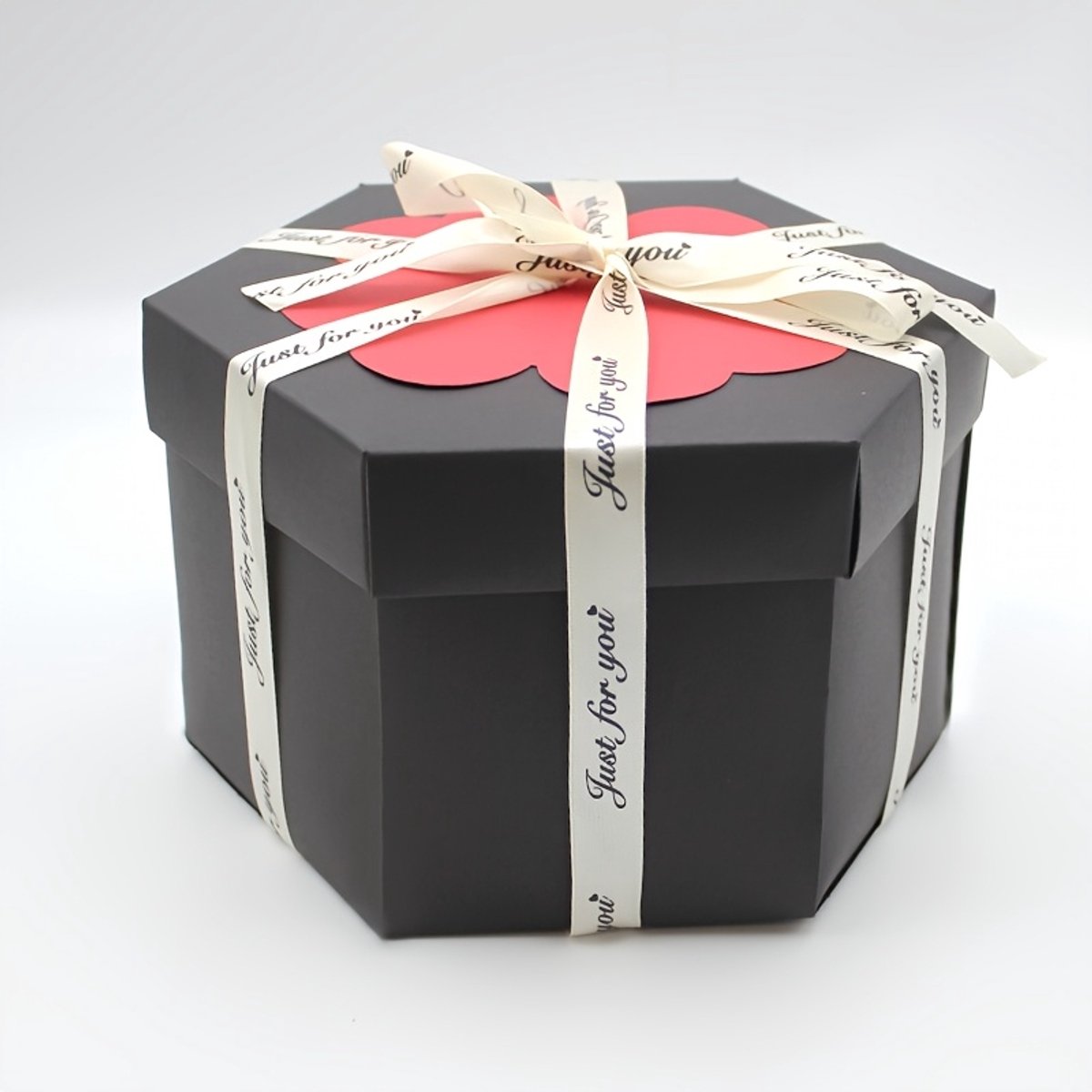 Livé® Explosiebox – Zwarte Hexagonale Foto Geschenkdoos