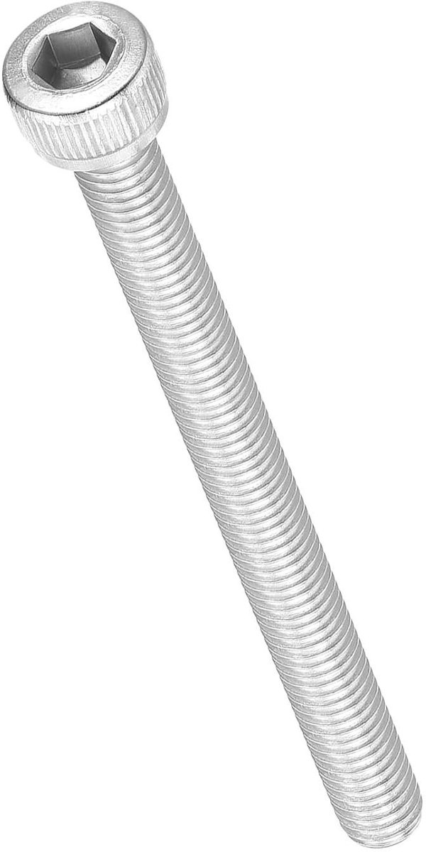 EGoods - Zeskantige cilinderkopschroeven 25 stuks M5-0,8 x 60mm roestvrij staal 304 volledige schroefdraad Allen Drive voor 3D-printer ventilator koeling - zilver