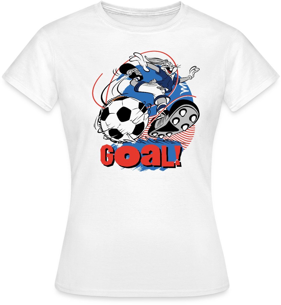 Looney Tunes Bugs Bunny Voetbal Ontwerp Goal! T-Shirt Dames