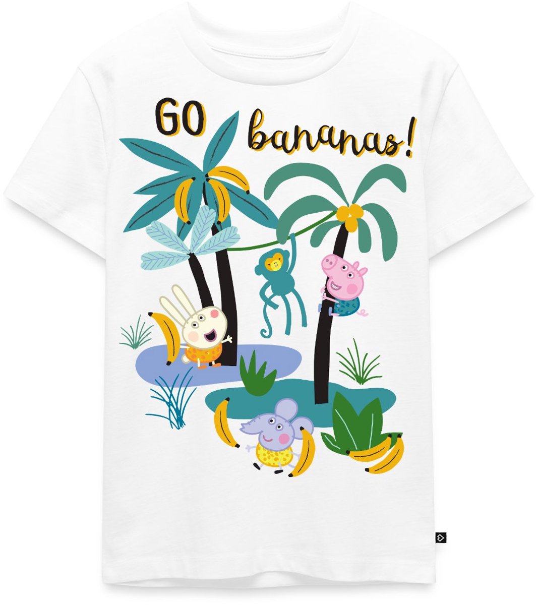 Peppa Pig Design Go Bananas Premium T Shirt Kinderen