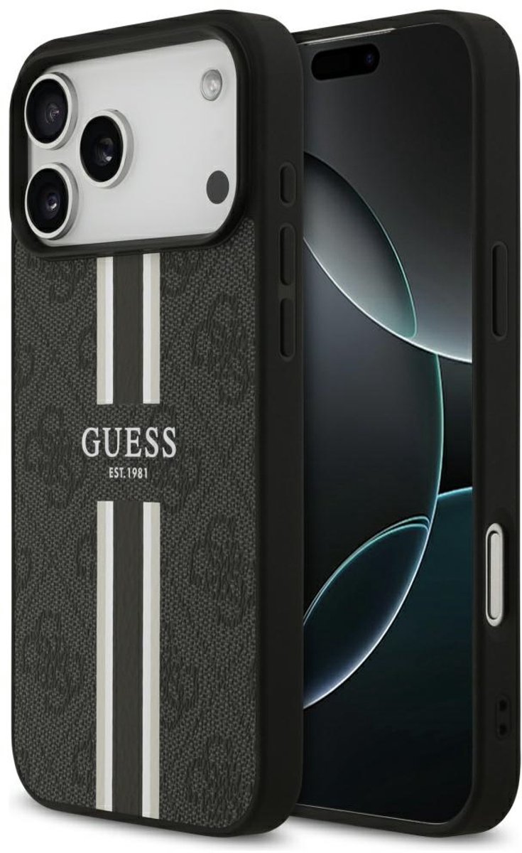 Guess Case 4G Bedrukte Strepen Magsafe Voor Iphone 17 Pro Max Cover