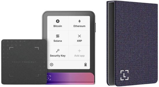 Ledger Flex Crimson Magenta + Magnet Folio Party Aubergine - Voordeelbundel - Hardware Wallet set - Magnetische case