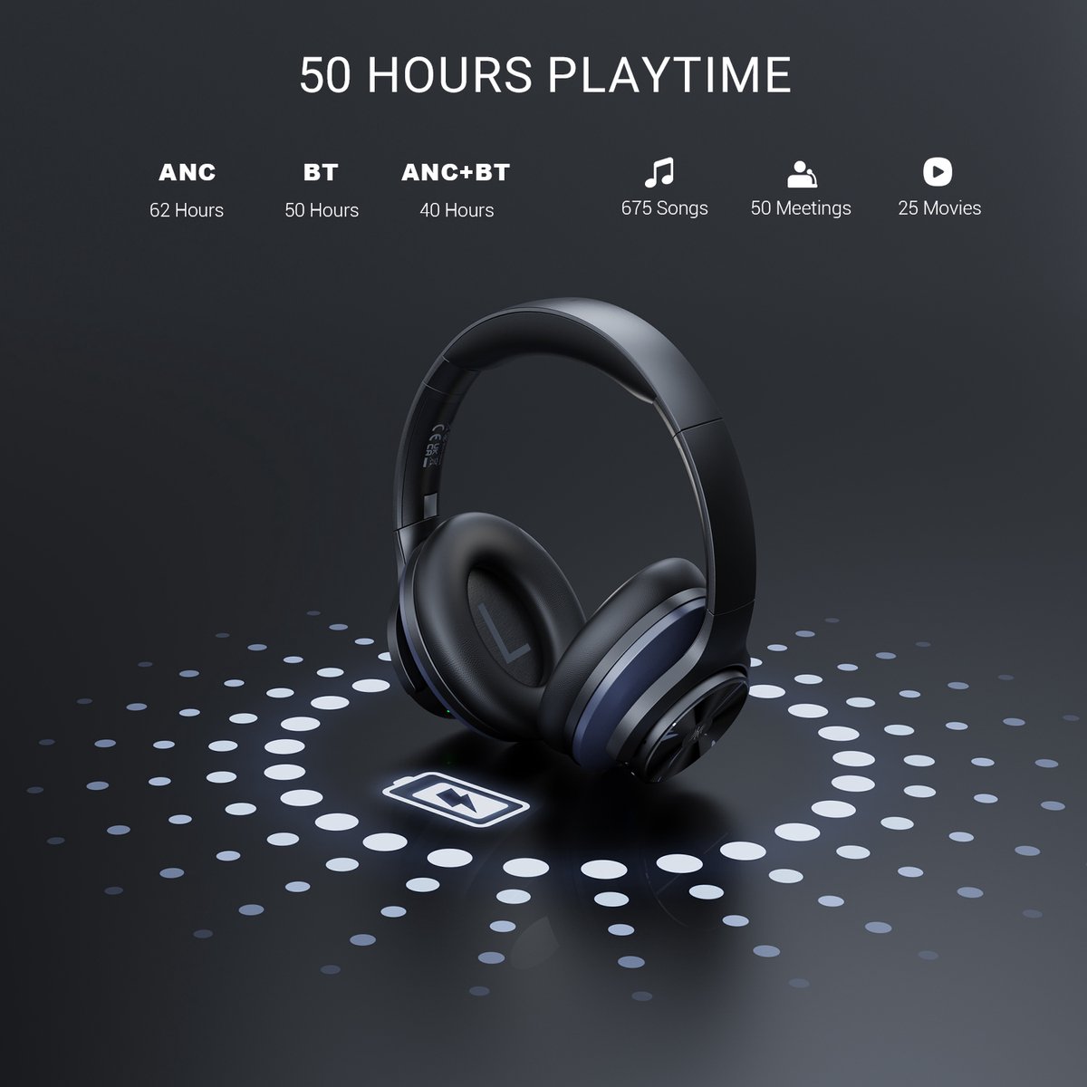 OneOdio Focus A10 - Zwart/Paars - Over-Ear Bluetooth - afbeelding 3