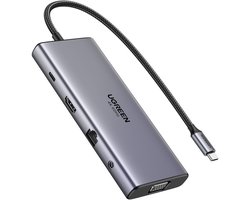 Ugreen Usb-C Hub Voor Laptop Hdmi Vga 2X Usb-C 10Gbps 4K 60Hz Pd Rj45