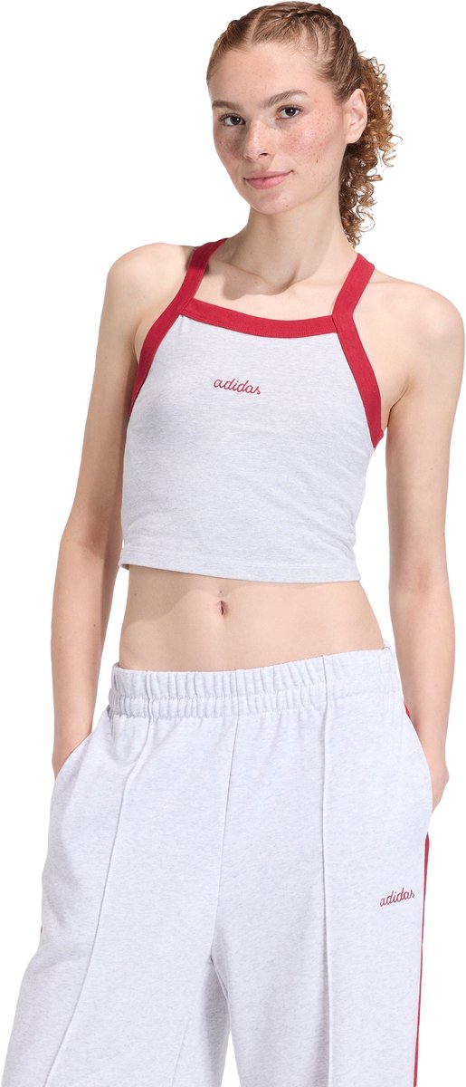 Adidas Sportswear Seasonal Essentials Colorpop Tanktop Met Geborduurde Graphic Dames Grijs