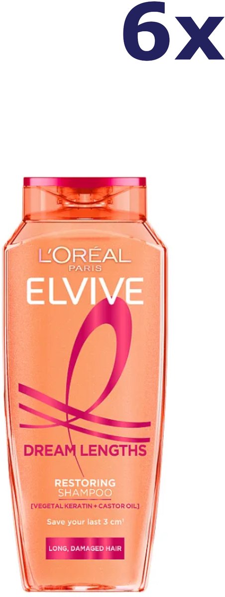 6x L'Oreal Elvive Dream Lengths Shampoo 250ml