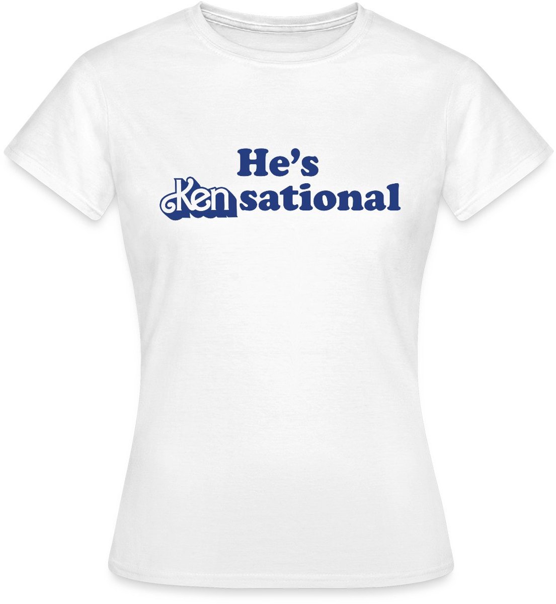 Barbie Design Met Grappige Quote He's Kensational T-Shirt Dames