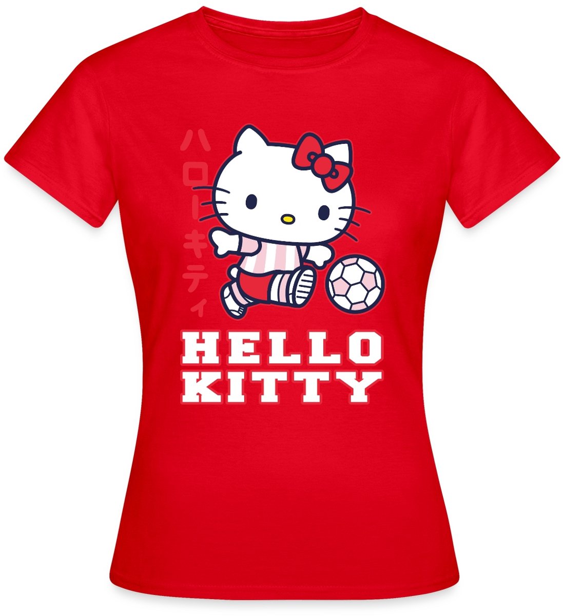 Hello Kitty Speelt Voetbal T-Shirt Dames