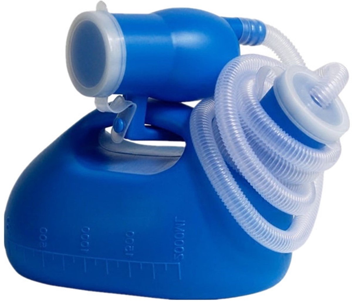 Lekvrije, draagbare urinoirfles voor mannen, 2000 ml, geschikt voor thuis, op de camping, in de auto en in noodgevallen.