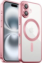 Coverzs luxe Magneet hoesje geschikt voor iPhone 17 met camera cover (Rosegoud) – premium magnetisch case met sterke bescherming en perfecte pasvorm