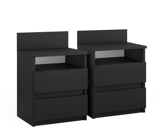 Vicco Monty Nachtkastje – Set van 2 Zwart