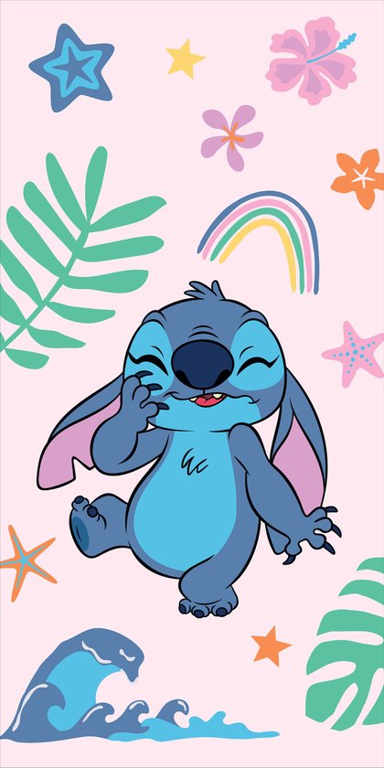 Disney Lilo & Stitch Strandlaken Rainbow - 70 x 140 cm - Katoen