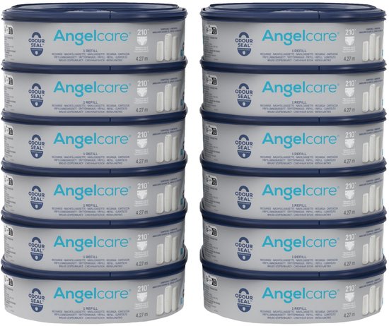 10 recharges pour la poubelle à couches Angelcare avec technologie Odour Seal, 210 couches par recharge.