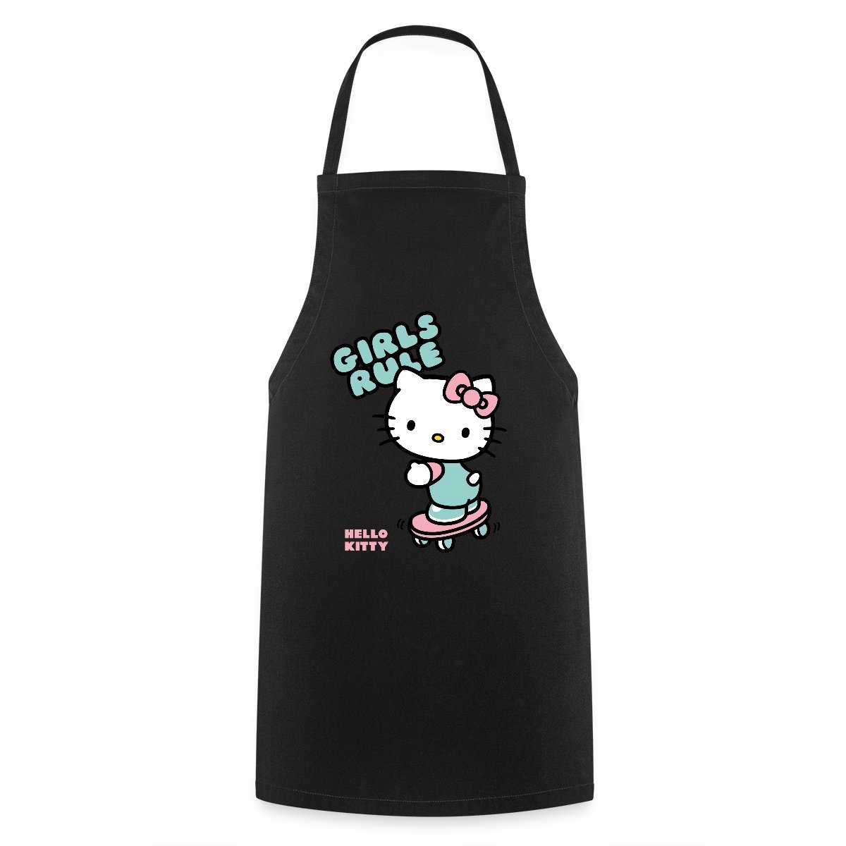 Hello Kitty Op Een Skateboard Met Girls Rules Keukenschort