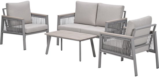Preci aluminium loungeset - taupe - desert sand