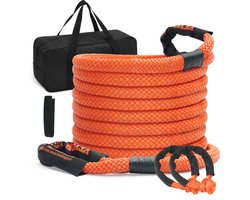 VEVOR 22 mm X 9 M Sleepkabel 13871 Kg Zware Off-Road Herstelband met 2 Zachte Sluitingen (20.000 Kg) Extreem Zware 30% Elasticiteit Energieherstelband Voor Jeep Auto Vrachtwagen Atv Utv Suv Tractor