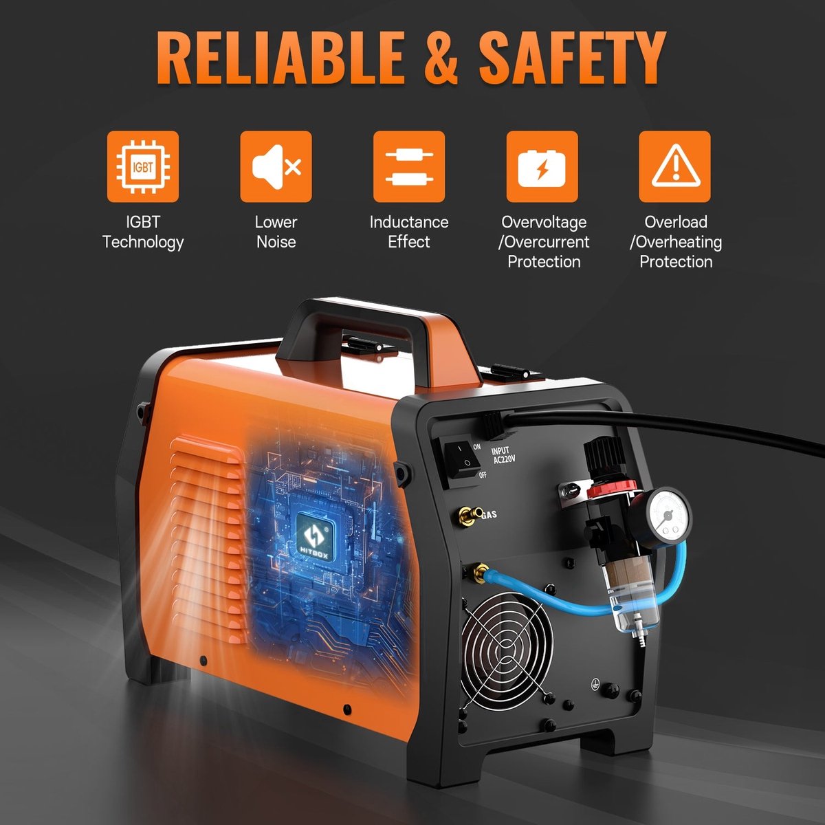 Lasapparaat – Lasmachine – Booglasapparaat – Elektrodelasapparaat – Plasma Snijder – 6-in-1 Multifunctioneel – 250A 220V – Gas & Gasloos – Compact & Draagbaar – foto 4