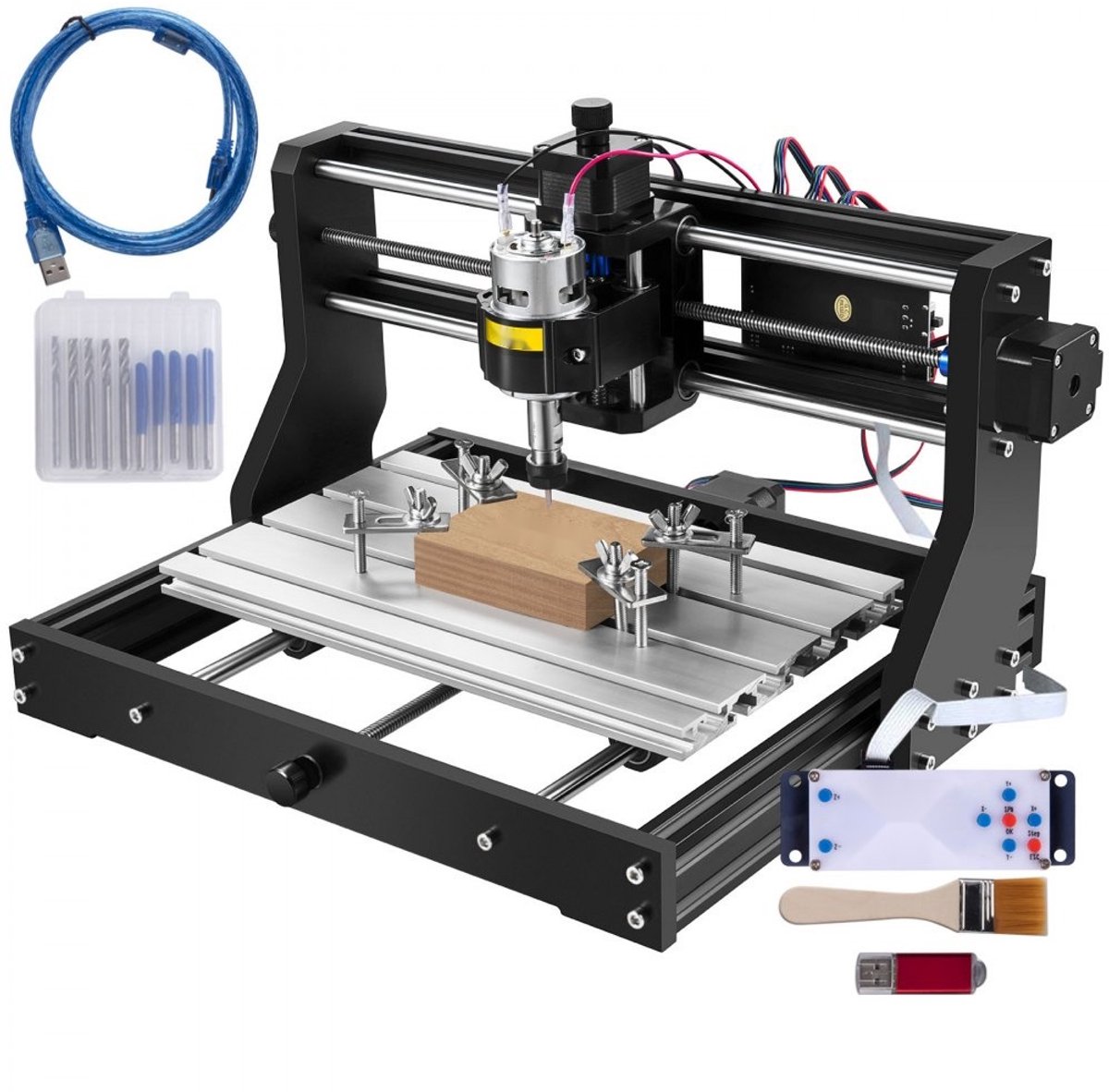 CNC Graveermachine - Model 3018 Router en Lasergraveerder - Werkgebied 30x18x4,5 cm - Spindel 10.000 tpm