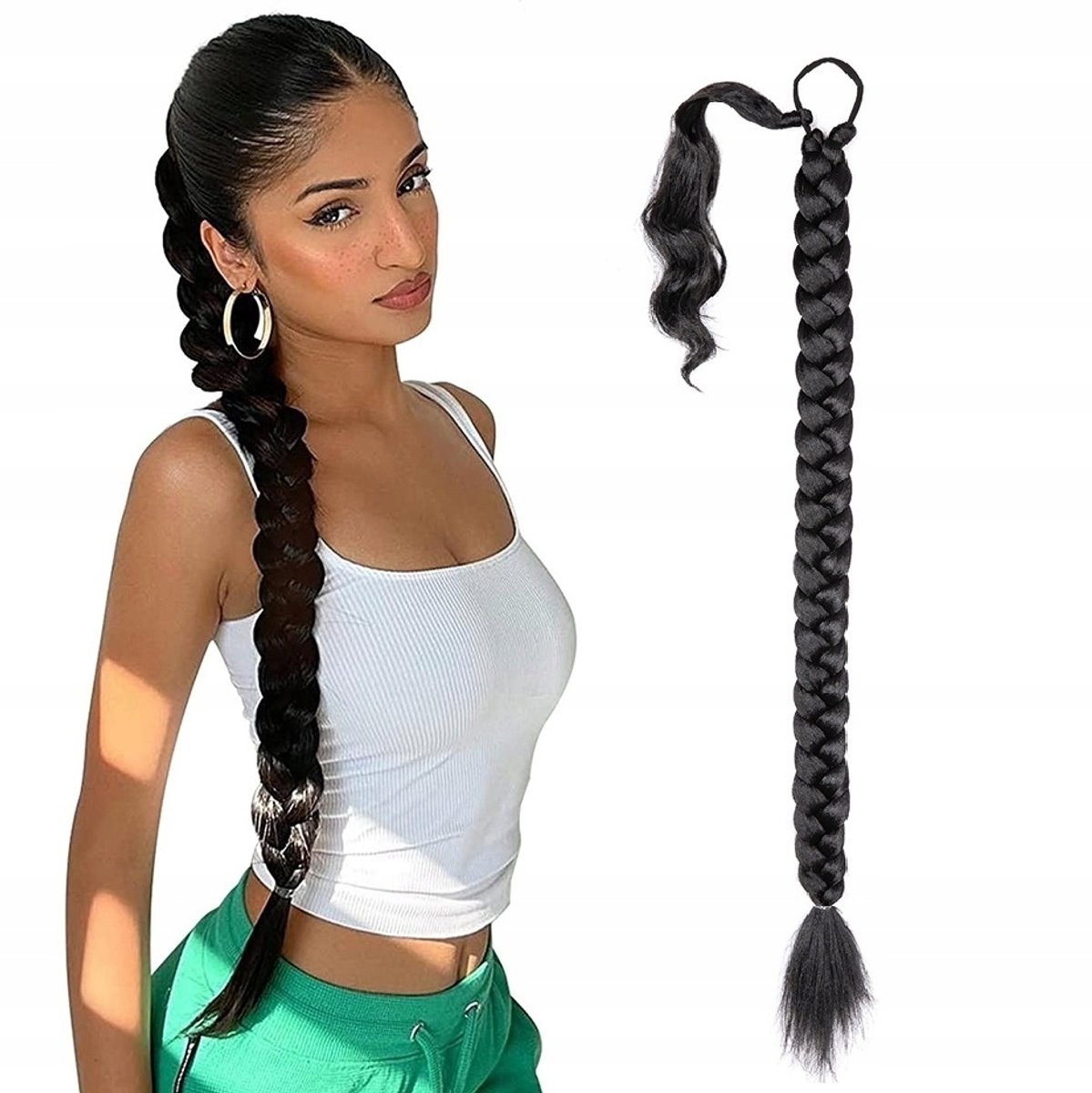 Dopinka Kucyk Warkocz 65cm - Syntetyczne Włosy na Gumce