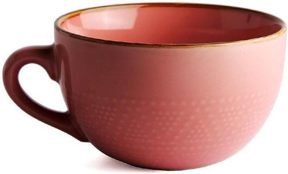 EGoods - Grote keramische mok 700 ml voor koffie, thee en salade - Mueslikom met handvat voor vriendin - Verjaardag en Kerstcadeau