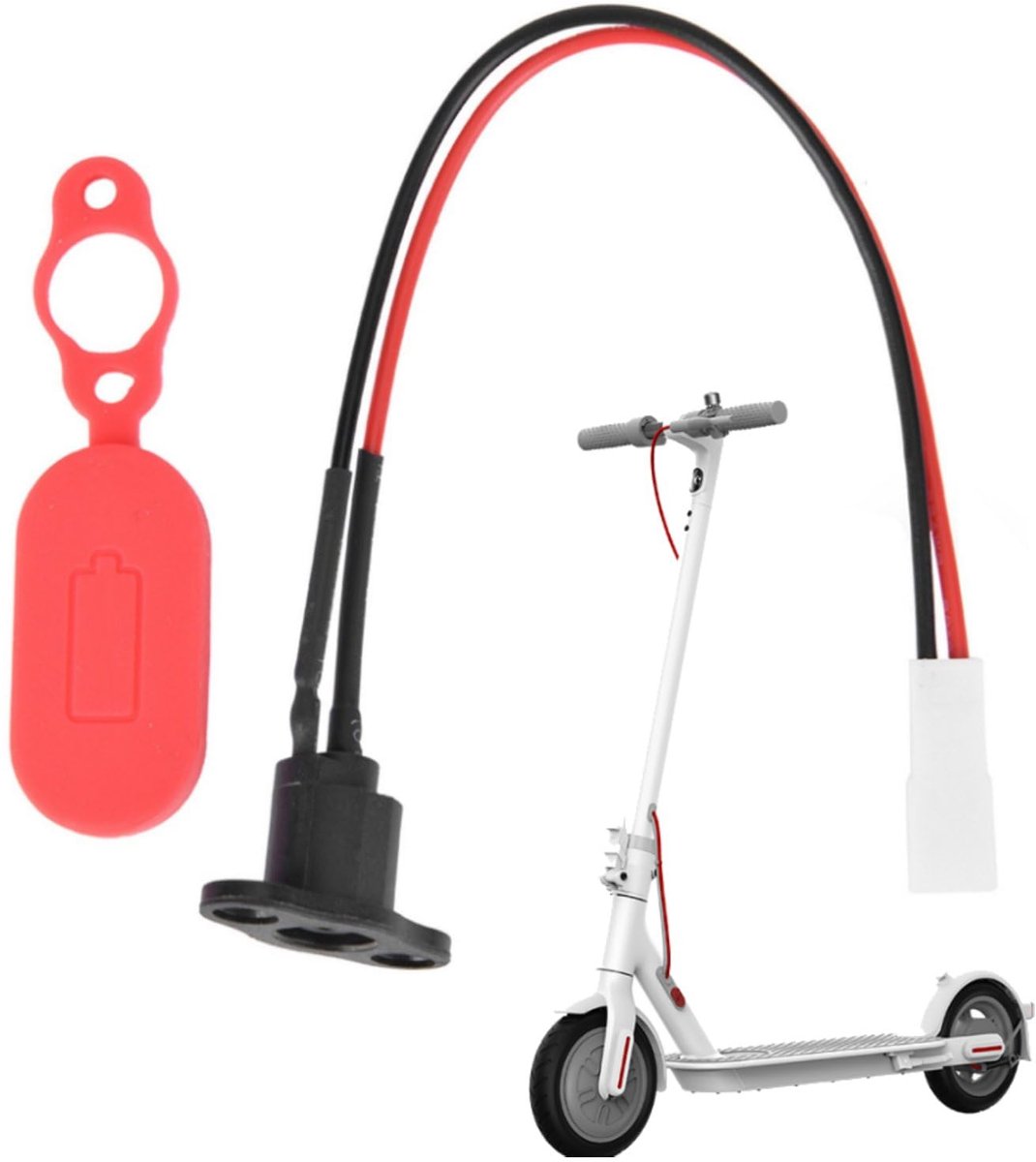 Oplaadpoort voor elektrische scooters, siliconen hoes, oplaadpoort voor elektrische scooters met waterdichte hoes voor M365-scooter