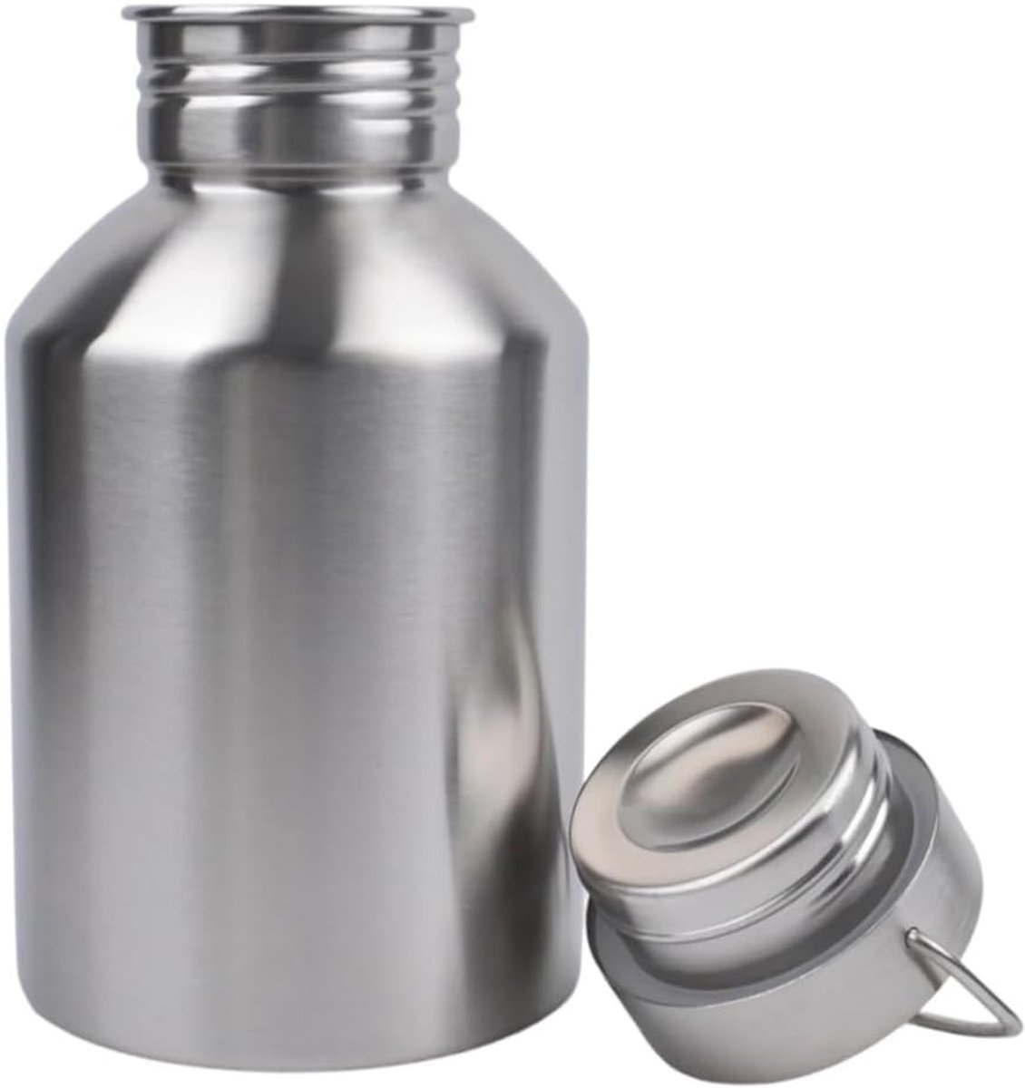 Thermosfles -Thermosbeker - Waterfles - Grote Roestvrijstalen Waterfles - 2L Enkelwandige Handvat Fles - Lekvrij Valbestendig - Verdikte Metalen Herenfles - Perfect voor Sport - Kamperen - Wandelen - Kerstcadeau - Kerstversiering - afbeelding 1