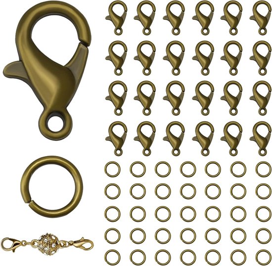 TOAOB 2300 stuks Springringen Splitringen Gouden 3 tot 10 mm Metalen Kettingringen met Ring Openers voor Kettingarmband doe-het-zelf Sieraden Maken