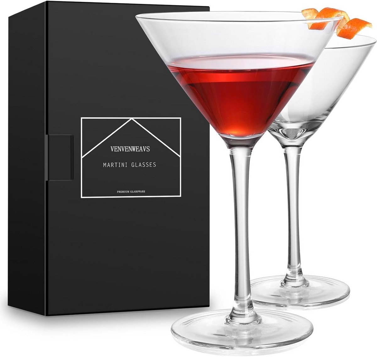 Set van 2 Martini Glazen - Stijlvolle Cocktaiglazen voor Thuisbar