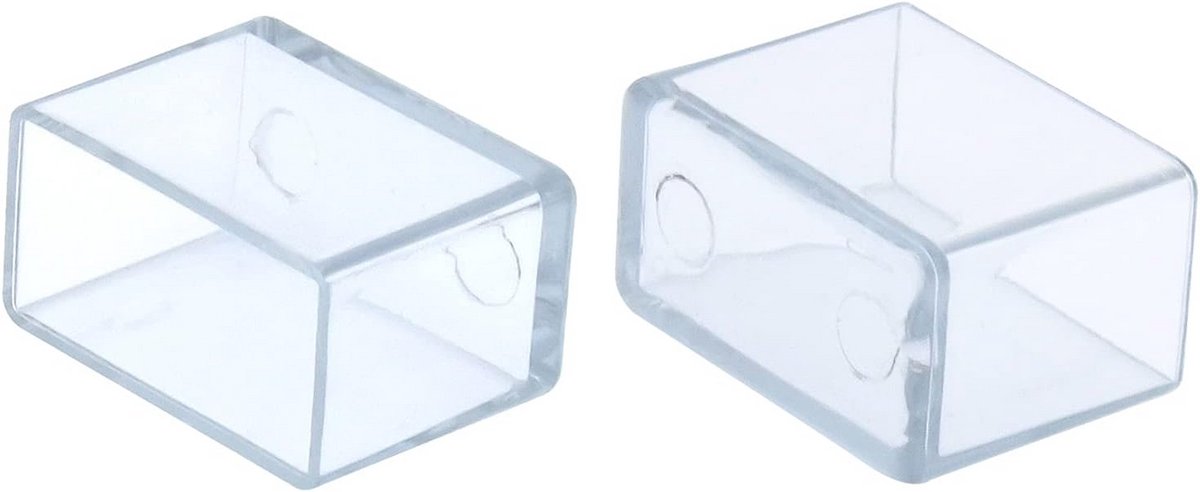 12x Rechthoekige Stoelpootdop PVC - Transparante Meubelbeschermers Tegen Krassen (20x30mm)