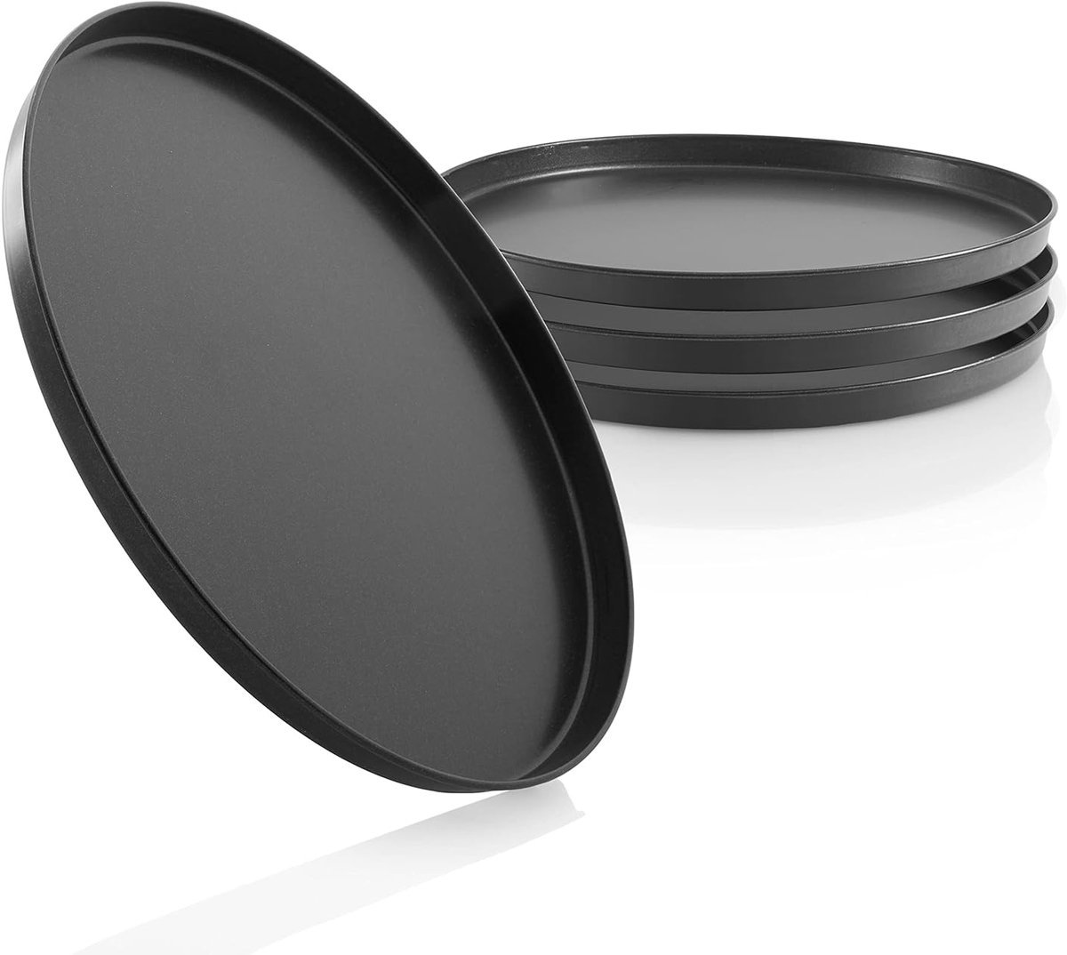 Stunq® Multifunctionele Pizzaplaten - Bakplezier voor het Gezin - Set van 4 - 28 cm - Koolstofstaal