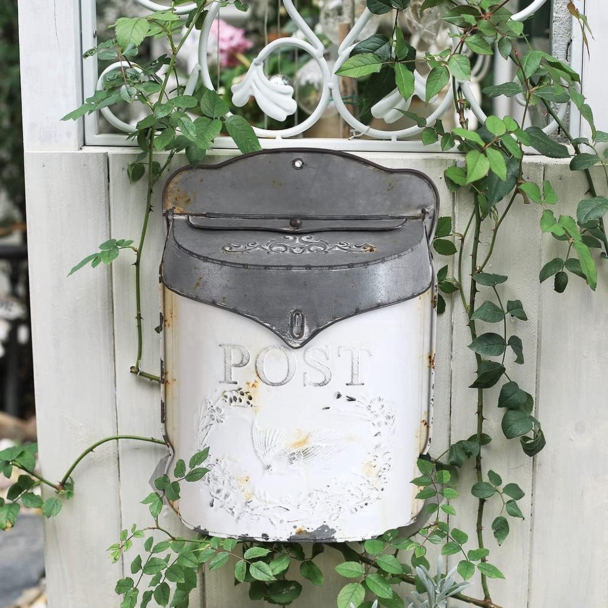 Stunq® Brievenbus Vintage Brievenbus Antieke Brievenbus/Wandhouder Buiten Antieke Stijl Nostalgische Charme Woondecoratie Metalen Brievenbus Tuin Outdoor Decoratie Handwerk