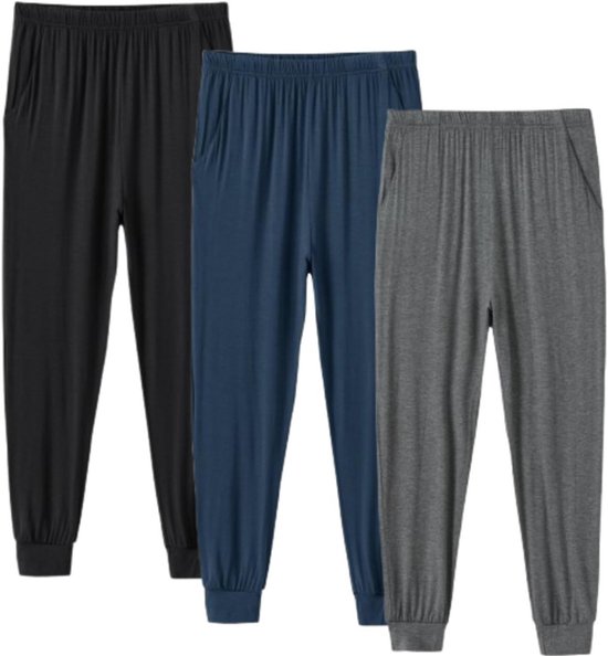 Jack & Jones Heren Pyjama Set Lange Pyjamabroek JACFLORENCE Wit Gestreept | Underwear District