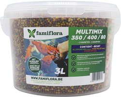 Famiflora Multimix Alpostic 3 L (ca. 830 g) - Vijvervisvoer mix - Drijvend - Spirulina - Gezond & kleurrijk - Drijvend allround visvoer - Mix van pellets & sticks