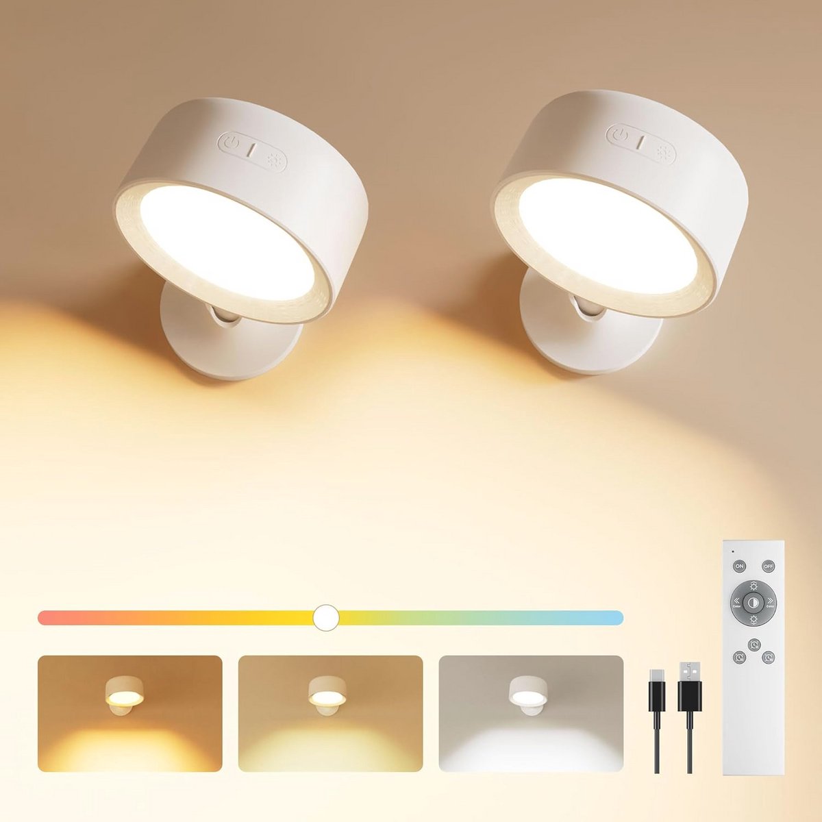Wandlamp met Accu - Set van 2 - Perfect voor Binnen en Buiten