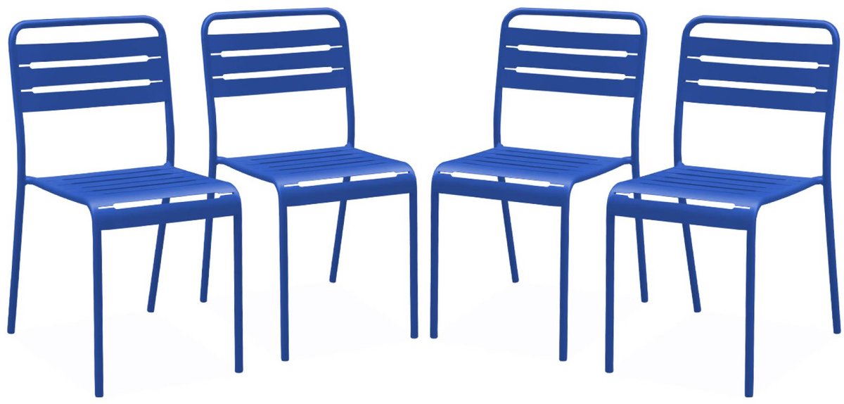 sweeek - Set van 4 tuinstoelen metaal - amélia
