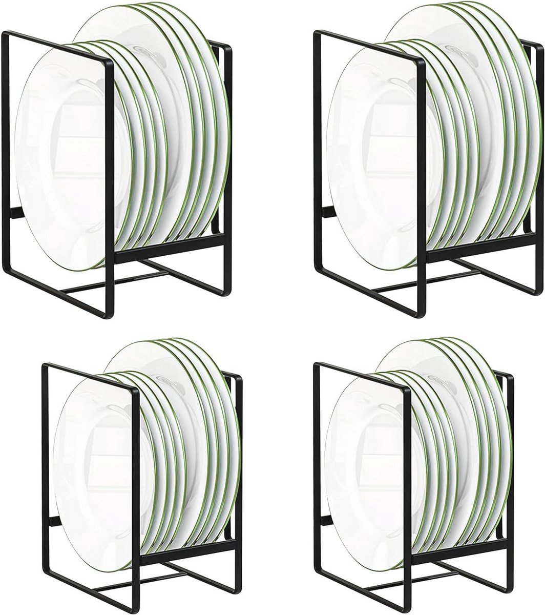 Set van 4 bordenrekken - Organizer voor keukenkast en werkblad
