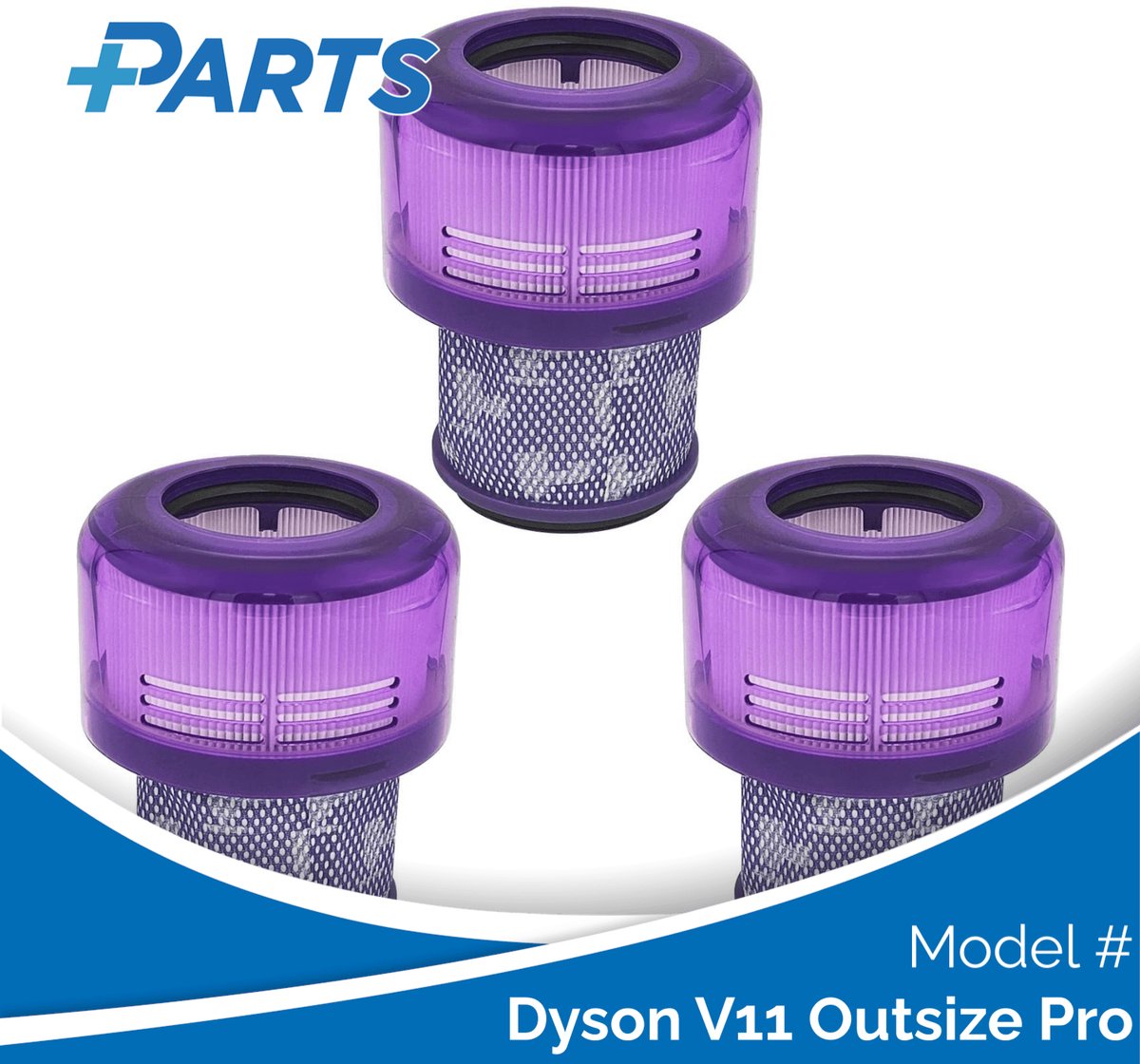 Dyson V11 Outsize Pro Filters (3 Stuks, Plus.Parts® alternatief voor 970422-01)