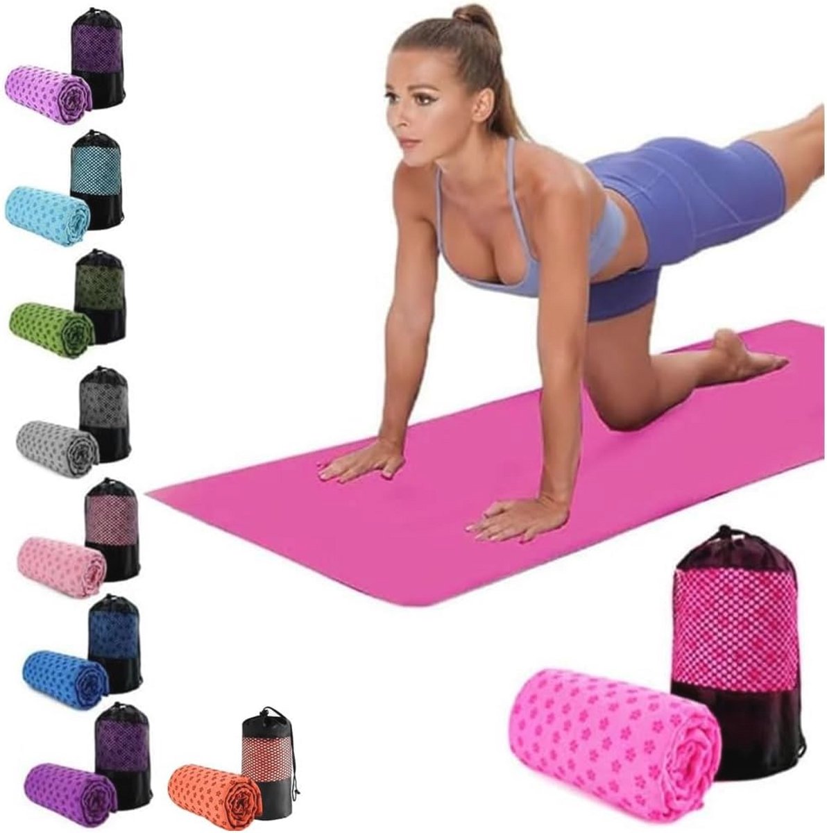 Zweetabsorberende Antislip Yoga Handdoek 24" x 72" - Sneldrogend en Lichtgewicht
